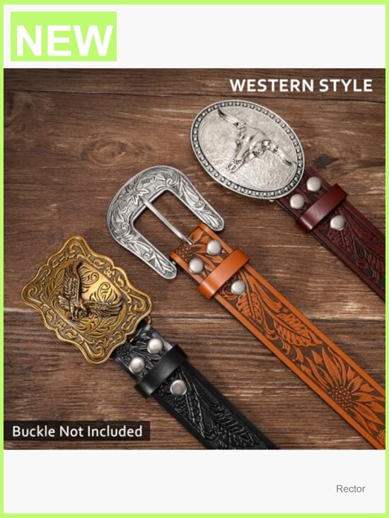 Pack of 3 Western Belts Without Buckle Leather Straps for Jeans Men Women main image 7